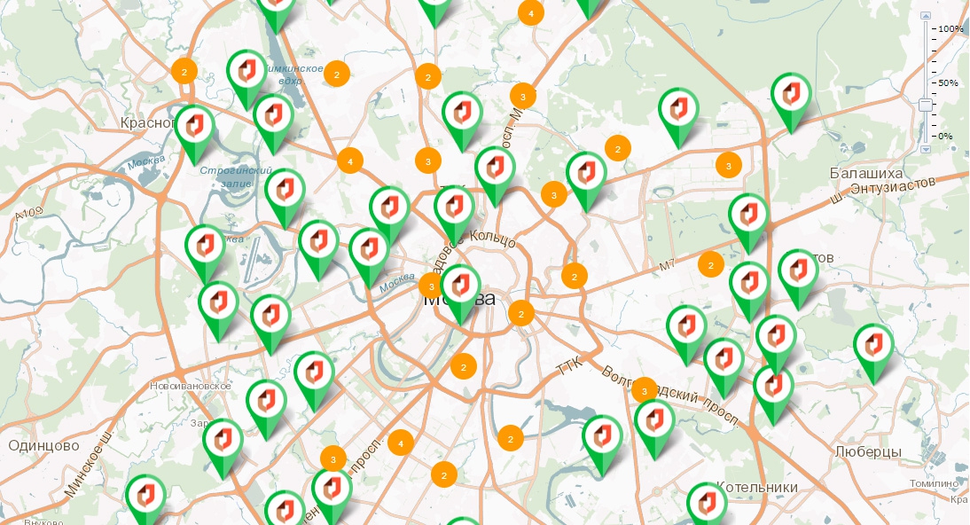Карта мфц московской области